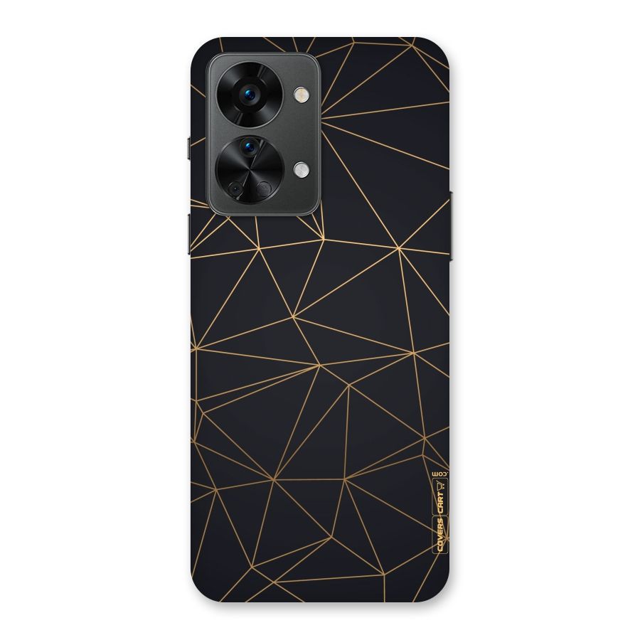 Black Golden Lines Back Case for OnePlus Nord 2T