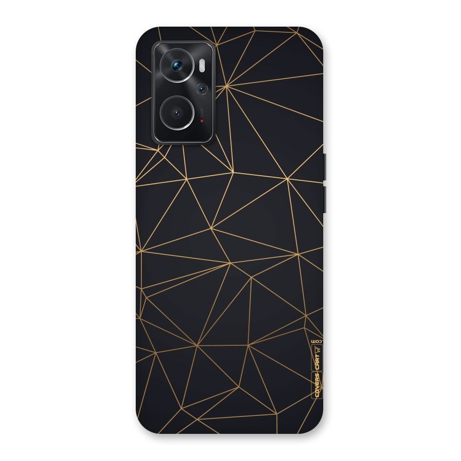 Black Golden Lines Back Case for Oppo K10 4G