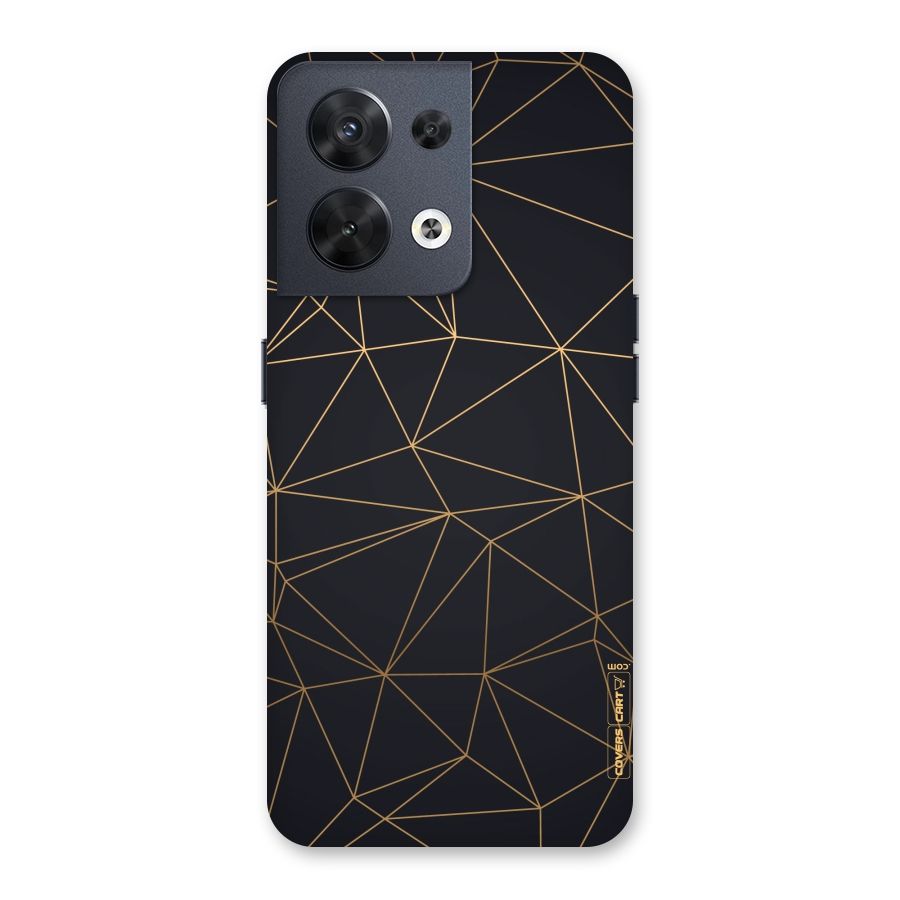 Black Golden Lines Back Case for Oppo Reno8 5G