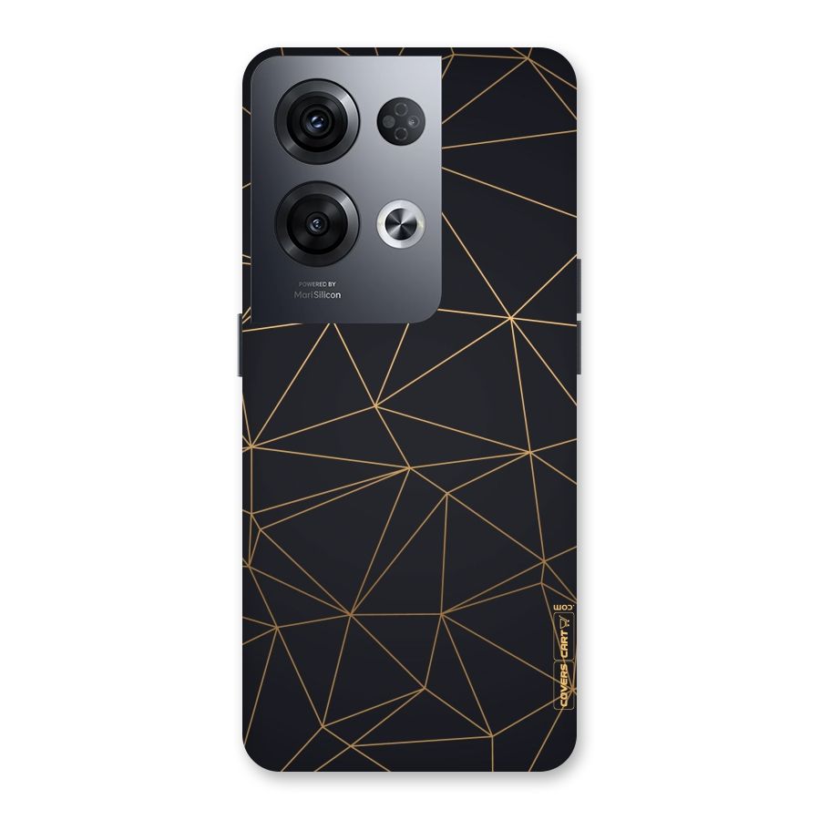 Black Golden Lines Back Case for Oppo Reno8 Pro 5G