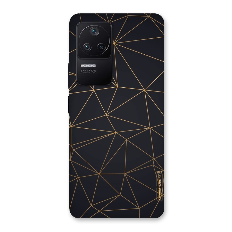 Black Golden Lines Back Case for Poco F4 5G