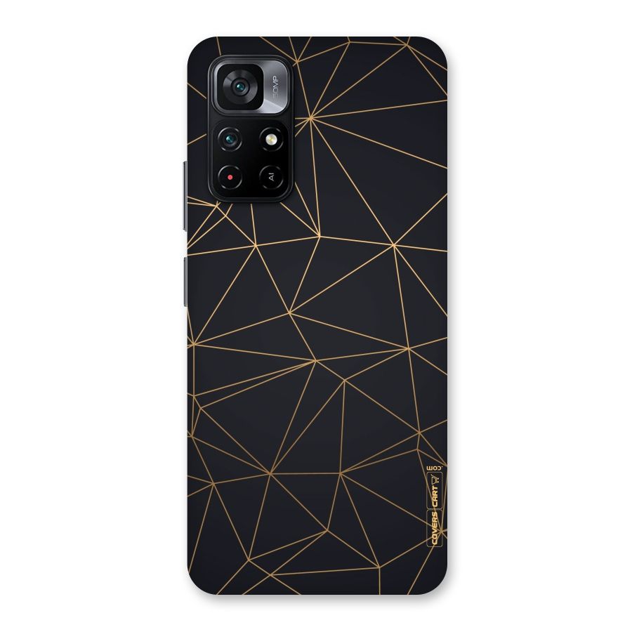 Black Golden Lines Back Case for Poco M4 Pro 5G