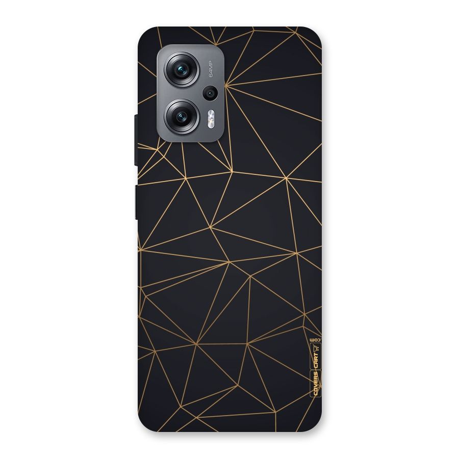 Black Golden Lines Back Case for Redmi K50i