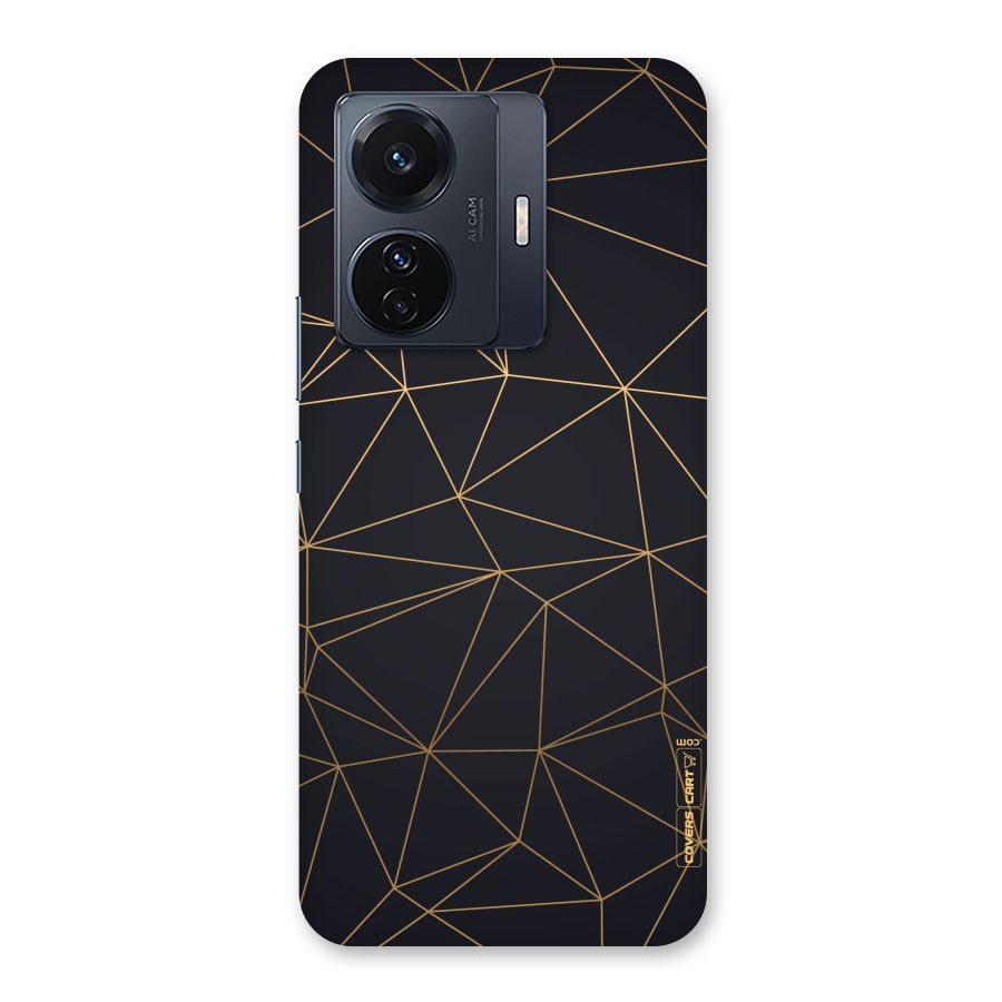 Black Golden Lines Back Case for Vivo T1 Pro