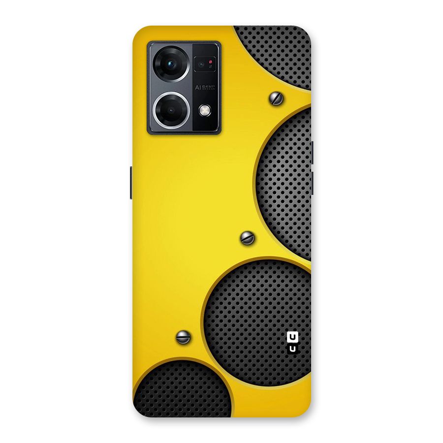 Black Net Yellow Glass Back Case for Oppo F21 Pro 5G