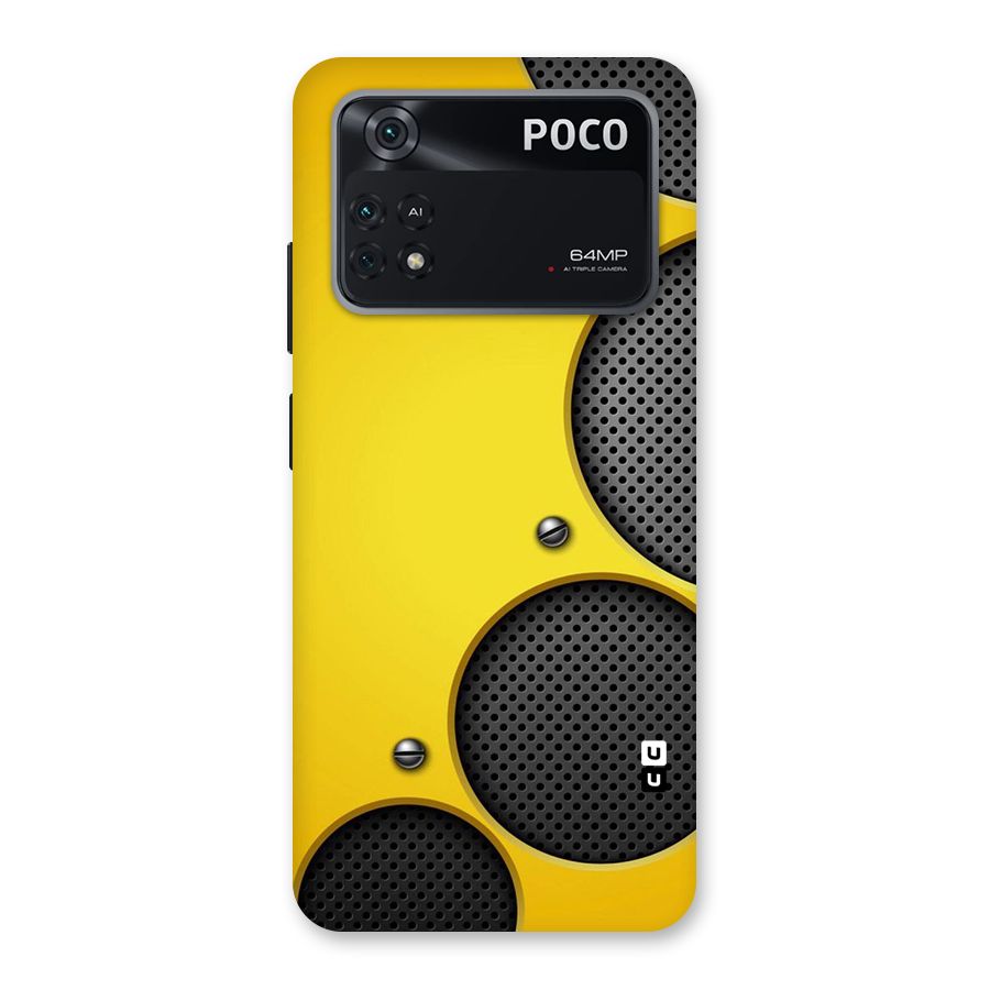 Black Net Yellow Back Case for Poco M4 Pro 4G