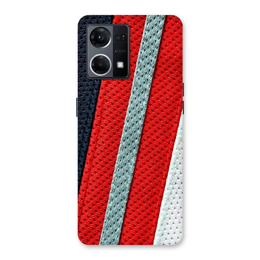Black Red Grey Stripes Glass Back Case for Oppo F21 Pro 5G