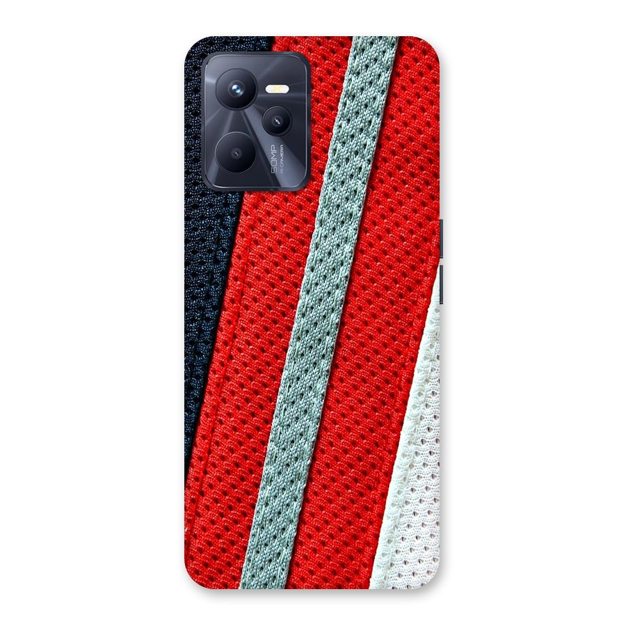 Black Red Grey Stripes Back Case for Realme C35