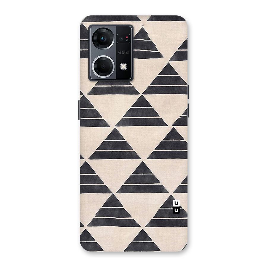 Black Slant Triangles Glass Back Case for Oppo F21 Pro 5G