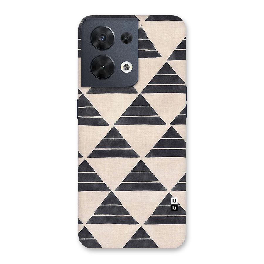 Black Slant Triangles Back Case for Oppo Reno8 5G