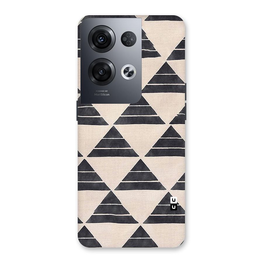 Black Slant Triangles Back Case for Oppo Reno8 Pro 5G