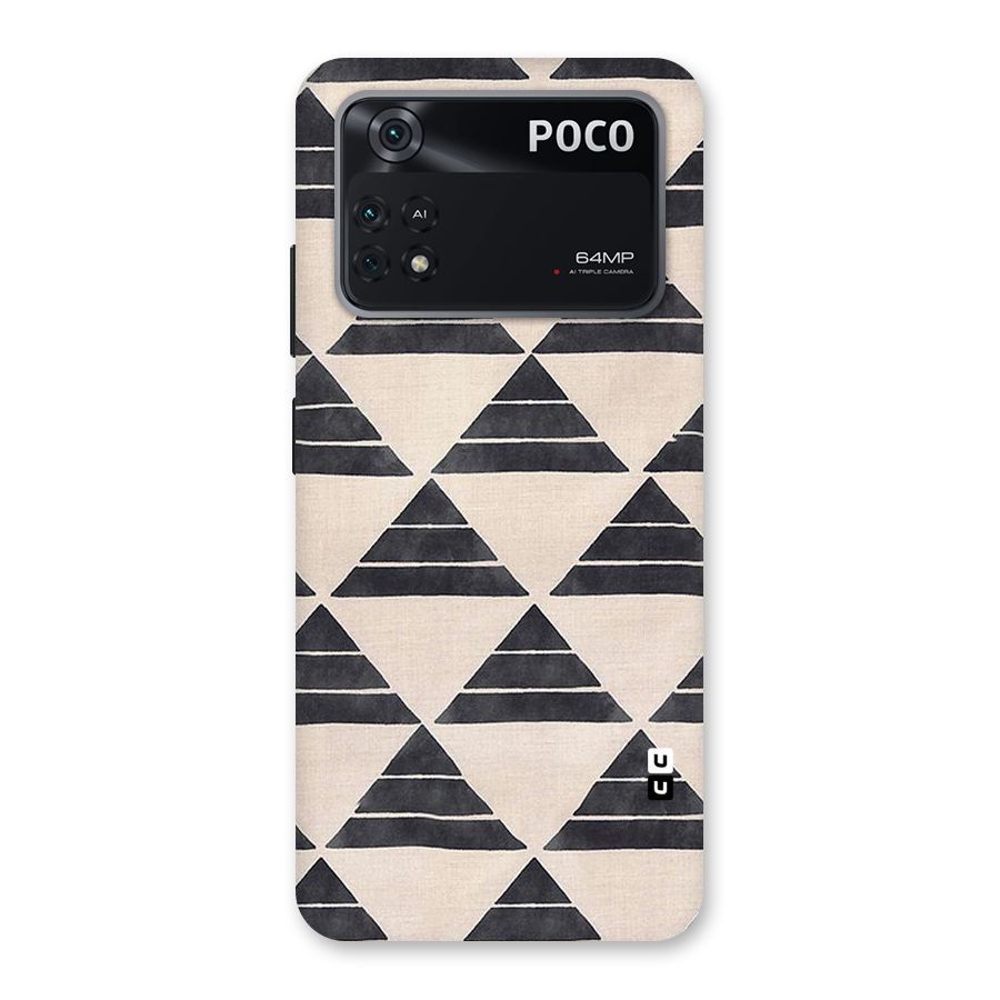 Black Slant Triangles Back Case for Poco M4 Pro 4G