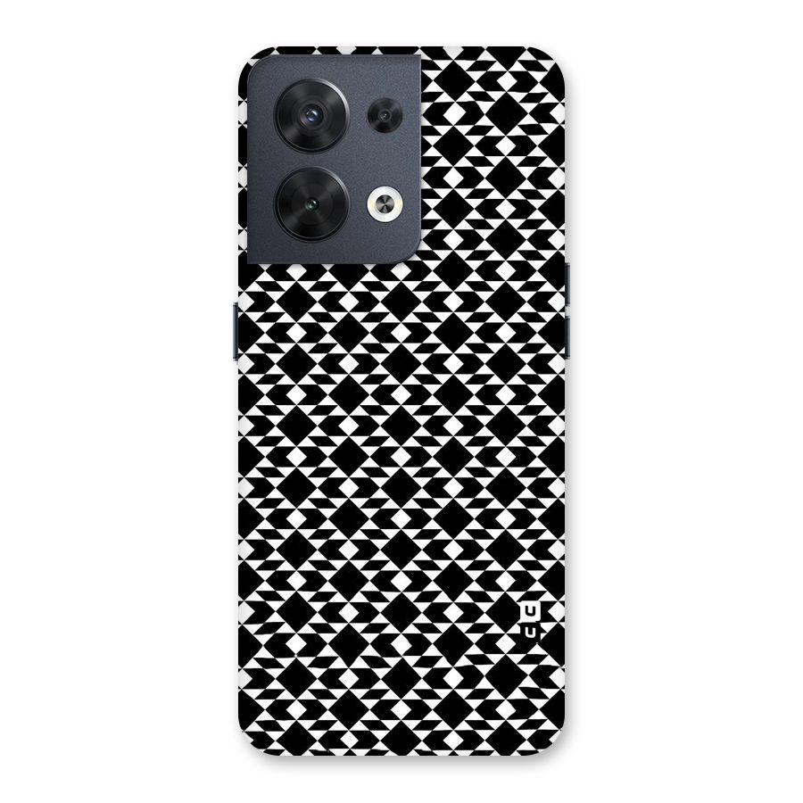 Black White Diamond Abstract Back Case for Oppo Reno8 5G
