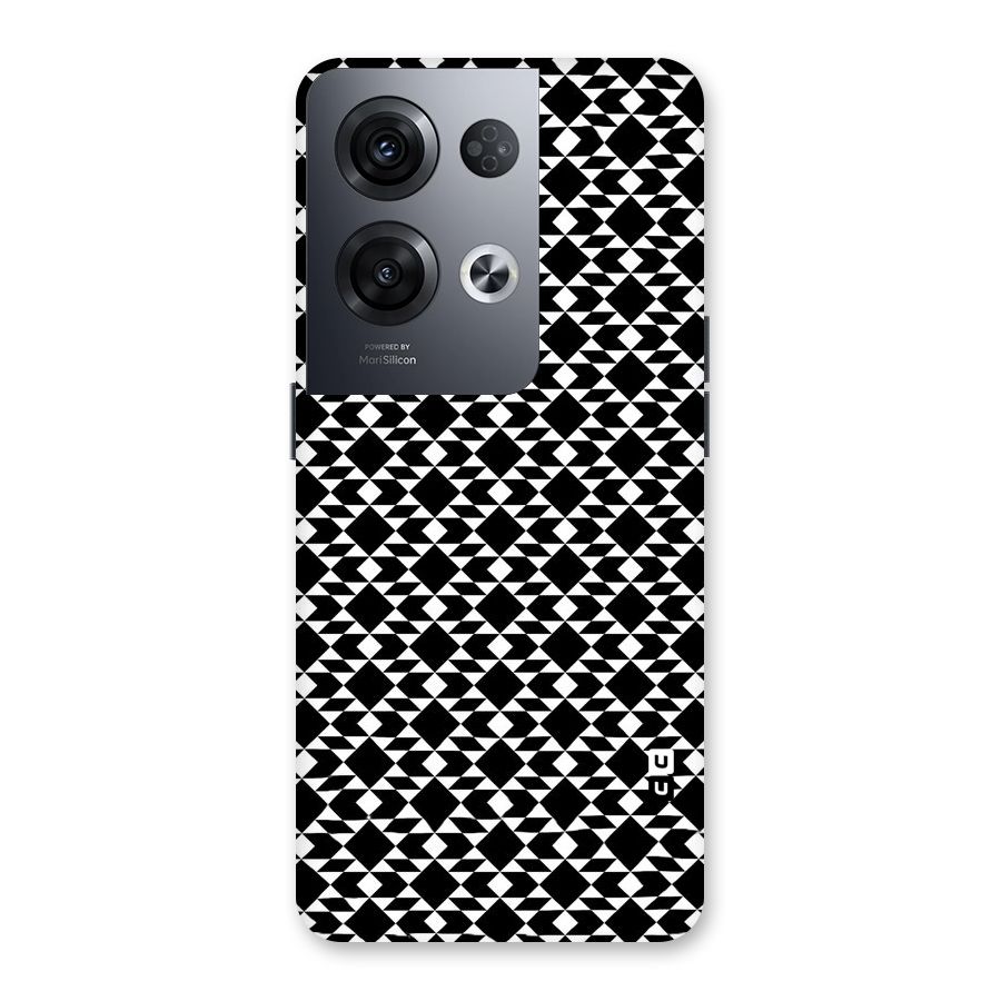 Black White Diamond Abstract Back Case for Oppo Reno8 Pro 5G