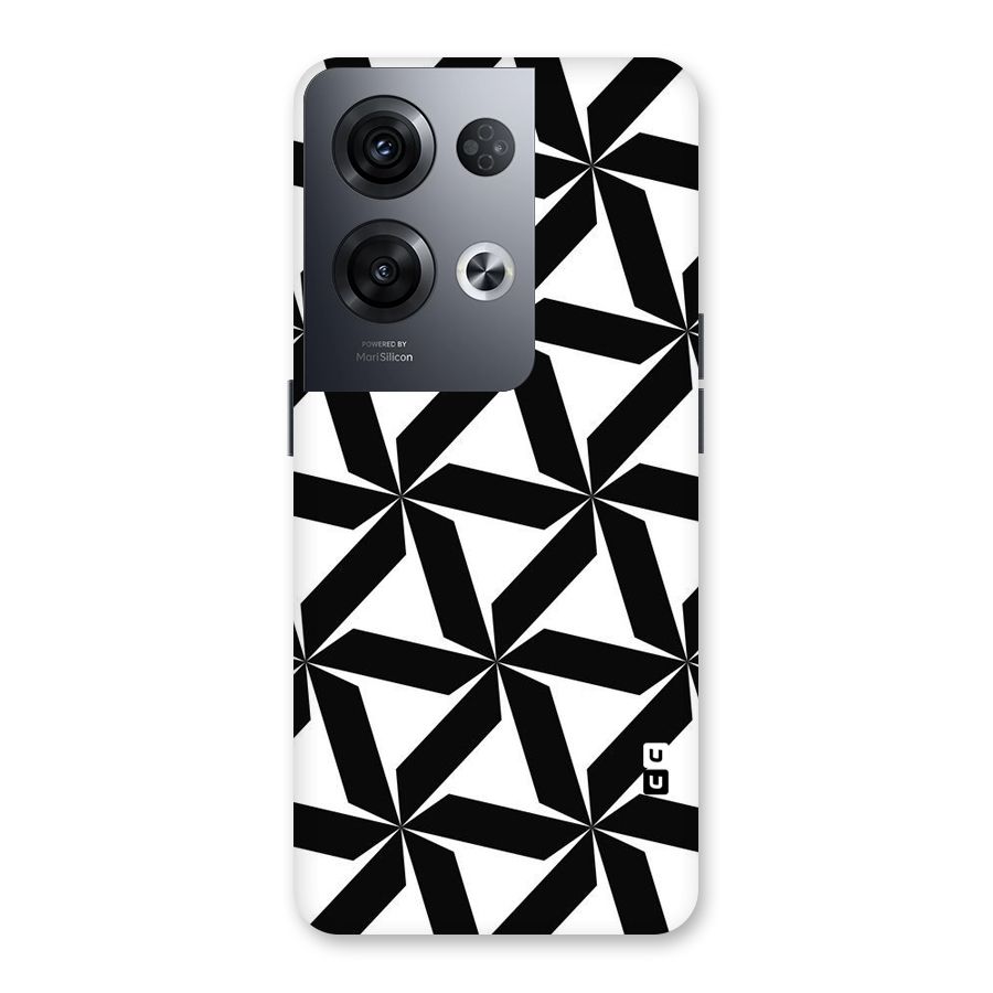 Black White Fan Design Back Case for Oppo Reno8 Pro 5G