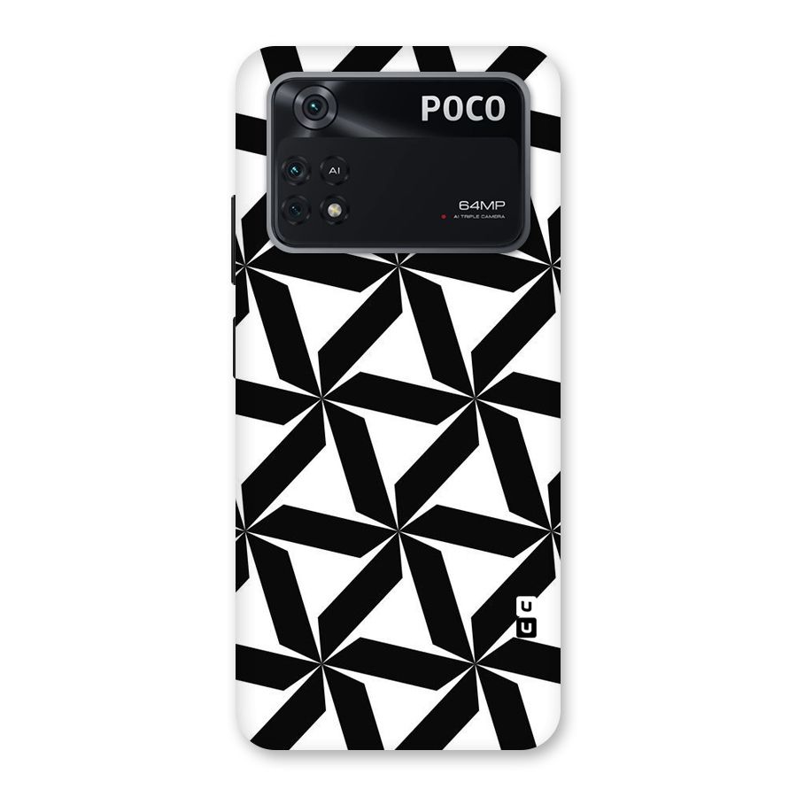 Black White Fan Design Back Case for Poco M4 Pro 4G