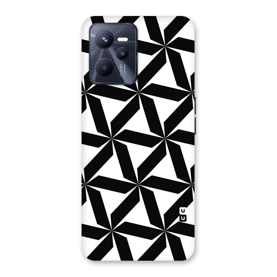 Black White Fan Design Back Case for Realme C35