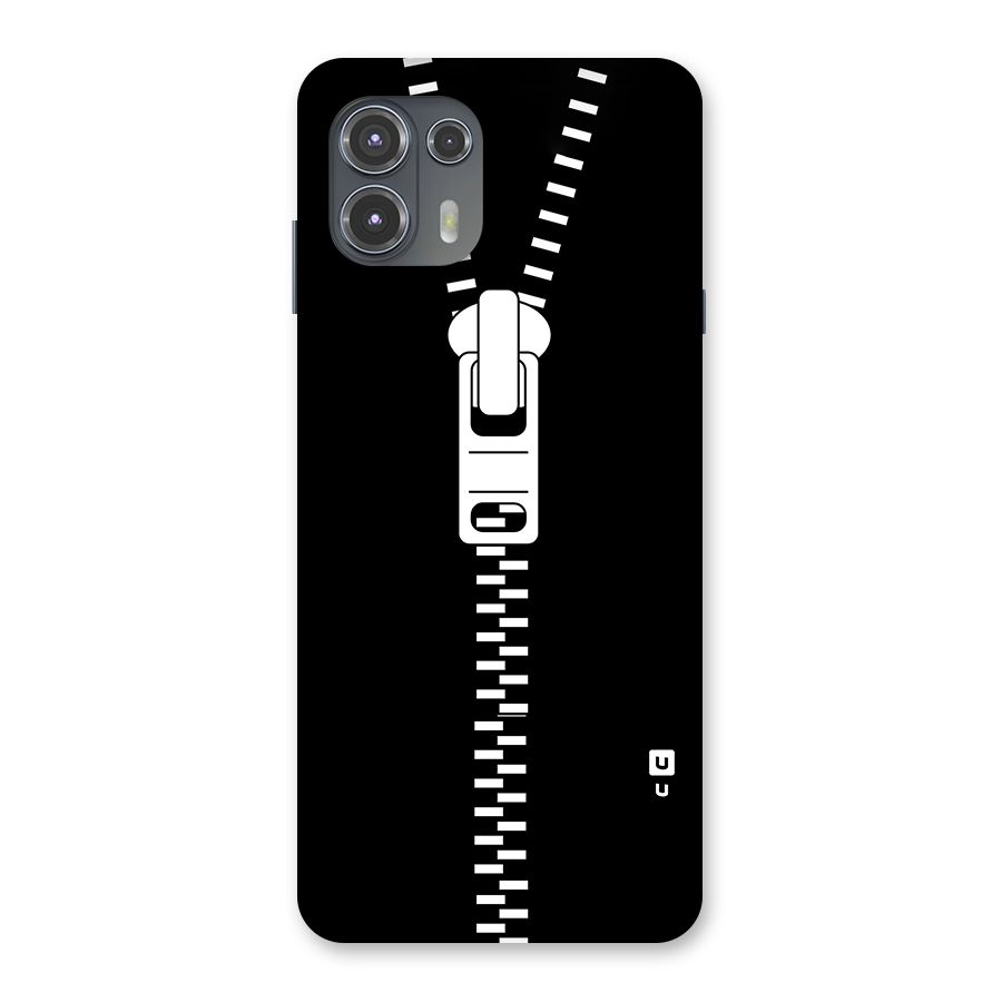 Black Zipper Back Case for Motorola Edge 20 Fusion