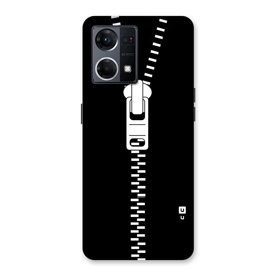 Black Zipper Glass Back Case for Oppo F21 Pro 5G