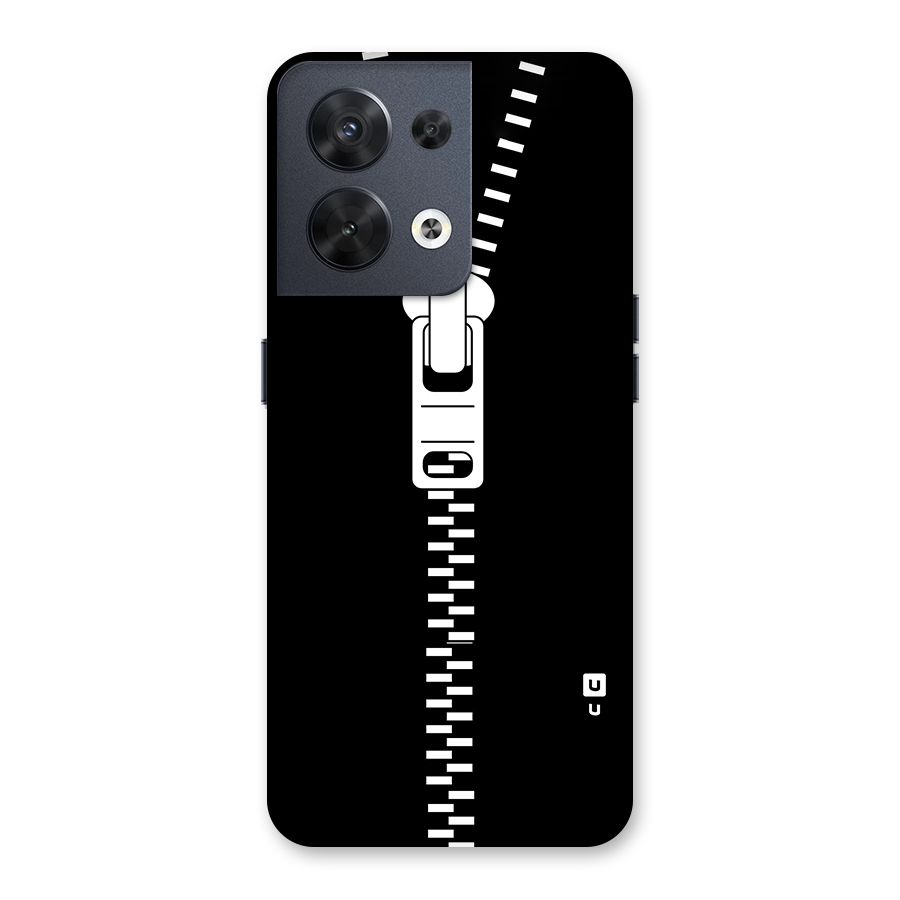 Black Zipper Back Case for Oppo Reno8 5G