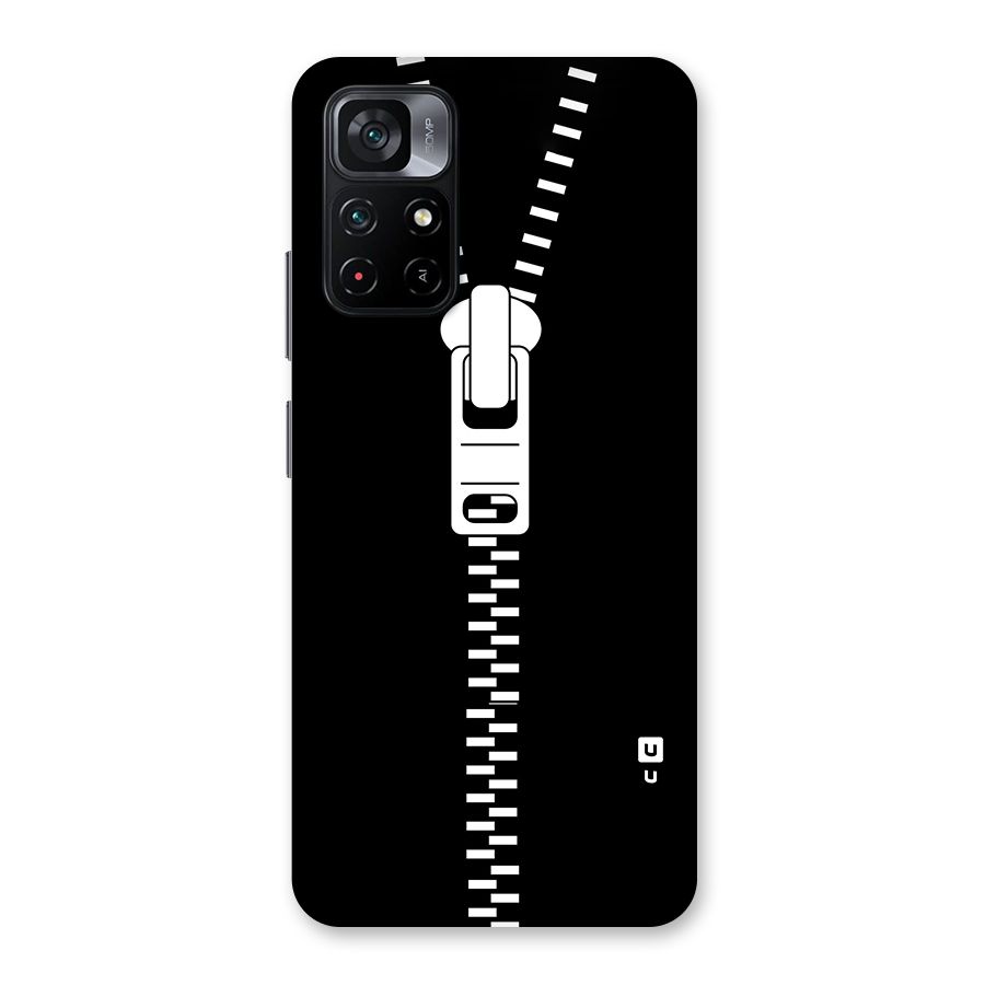 Black Zipper Back Case for Poco M4 Pro 5G