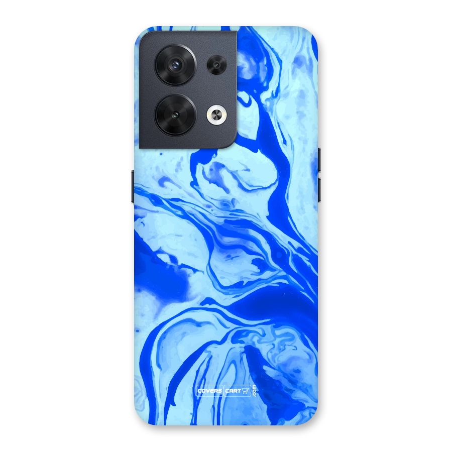 Blaze Blue Marble Texture Back Case for Oppo Reno8 5G