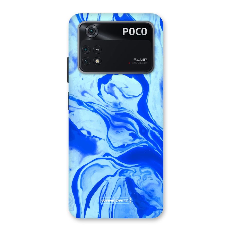 Blaze Blue Marble Texture Back Case for Poco M4 Pro 4G
