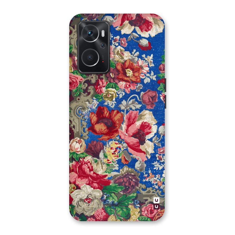 Block Printed Flowers Back Case for Oppo K10 4G