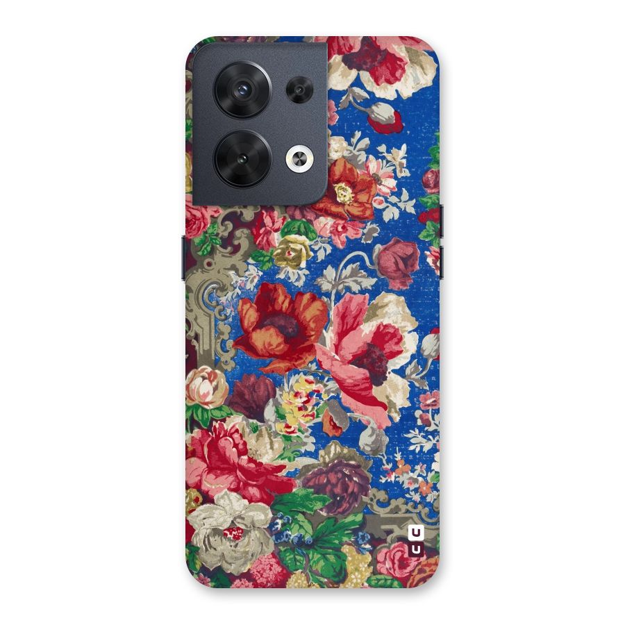 Block Printed Flowers Back Case for Oppo Reno8 5G
