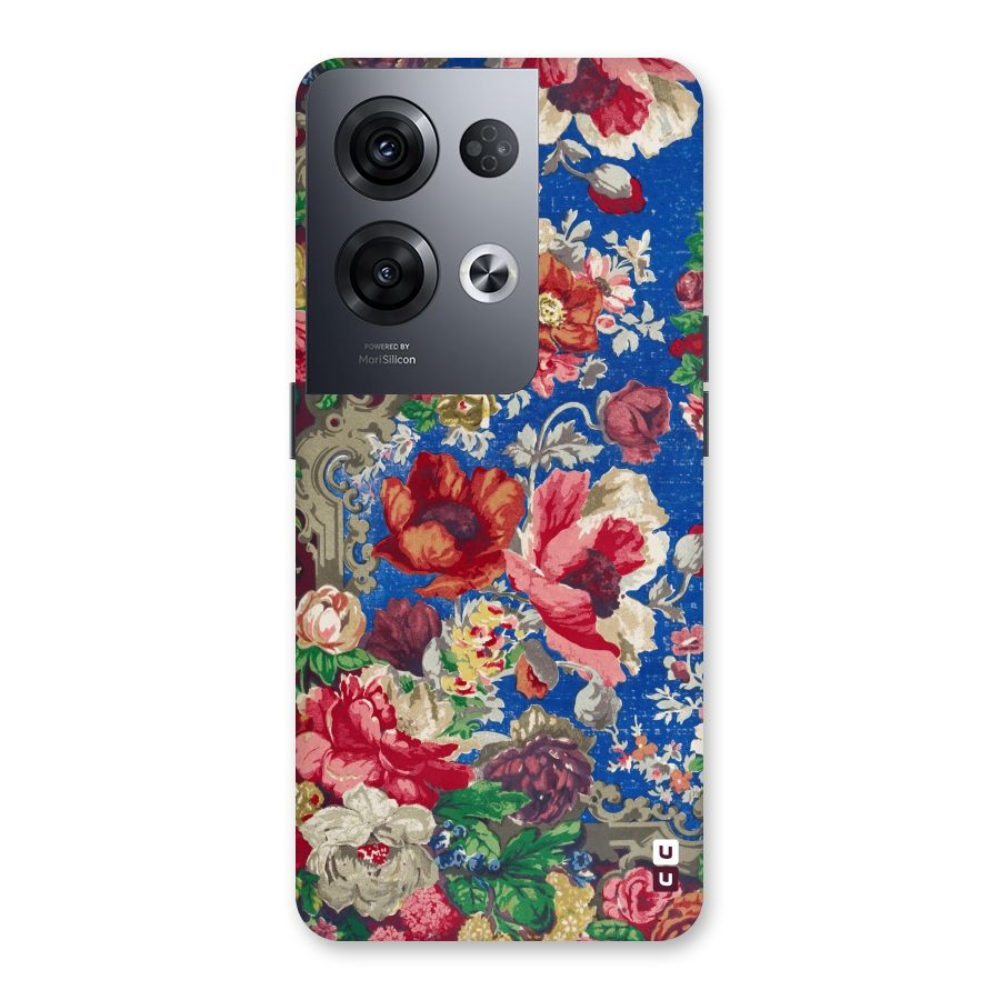 Block Printed Flowers Back Case for Oppo Reno8 Pro 5G