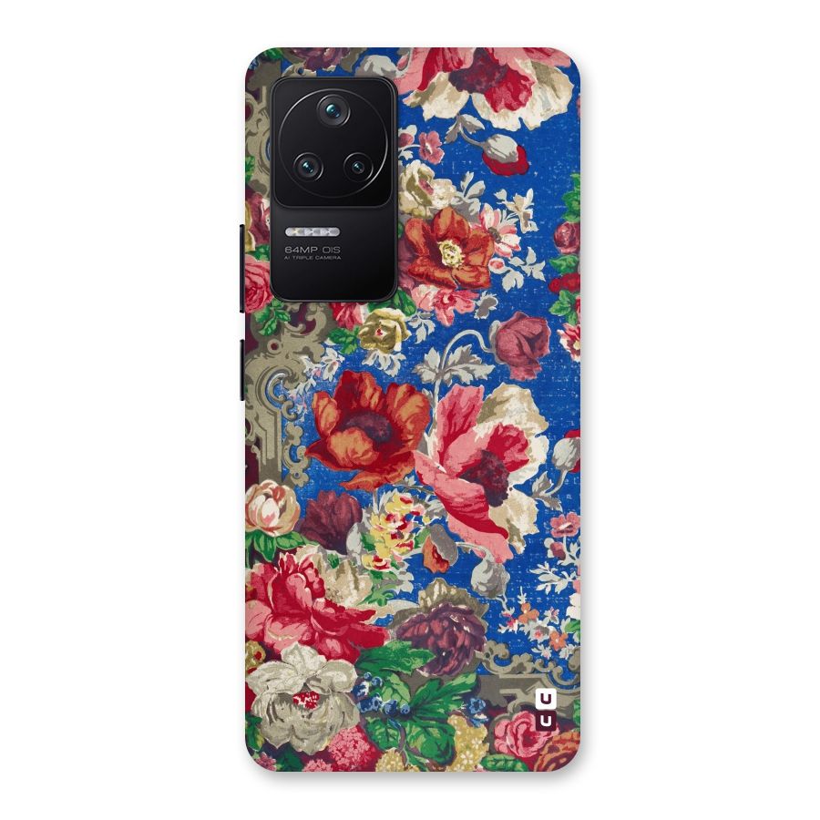 Block Printed Flowers Back Case for Poco F4 5G