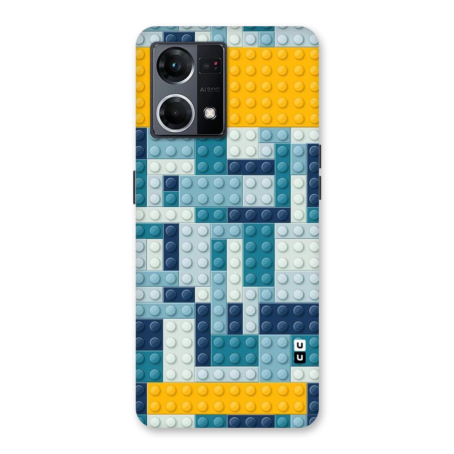 Blocks Blues Glass Back Case for Oppo F21 Pro 5G