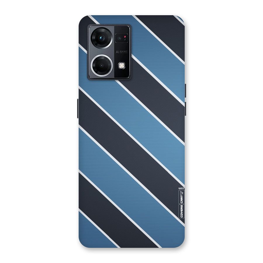 Blue Black Stripes Glass Back Case for Oppo F21 Pro 5G