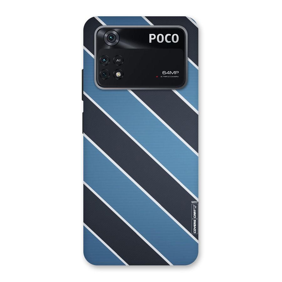 Blue Black Stripes Back Case for Poco M4 Pro 4G