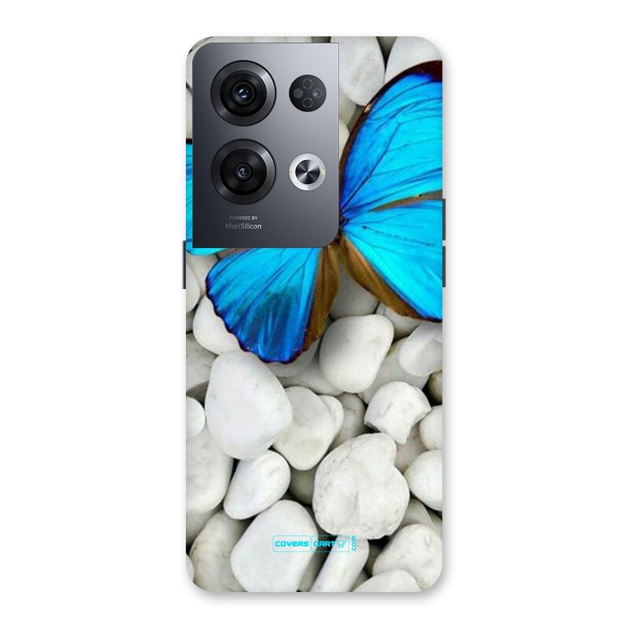 Blue Butterfly Back Case for Oppo Reno8 Pro 5G