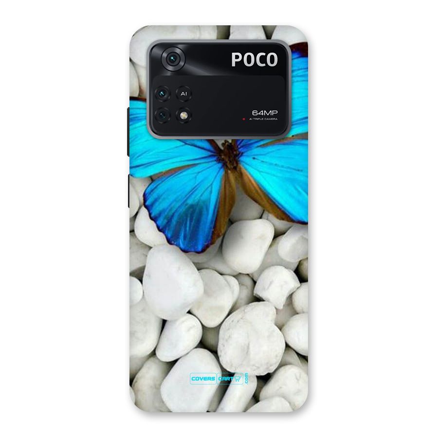 Blue Butterfly Back Case for Poco M4 Pro 4G