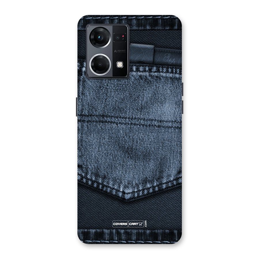 Blue Denim Glass Back Case for Oppo F21 Pro 5G