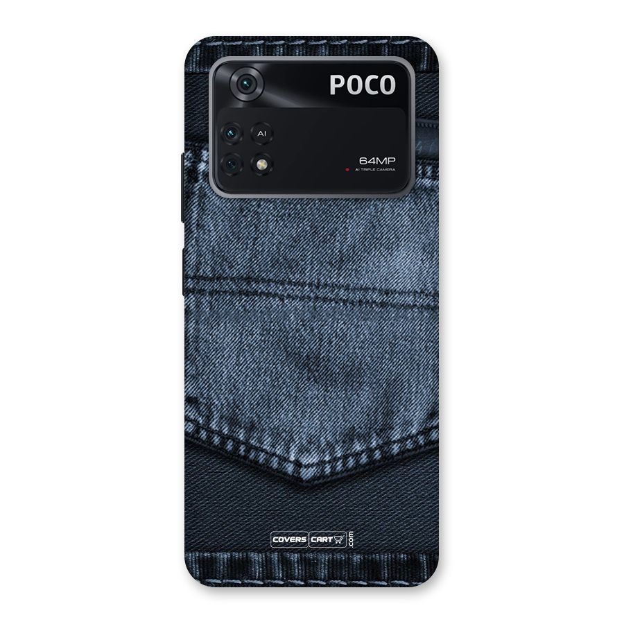 Blue Denim Back Case for Poco M4 Pro 4G