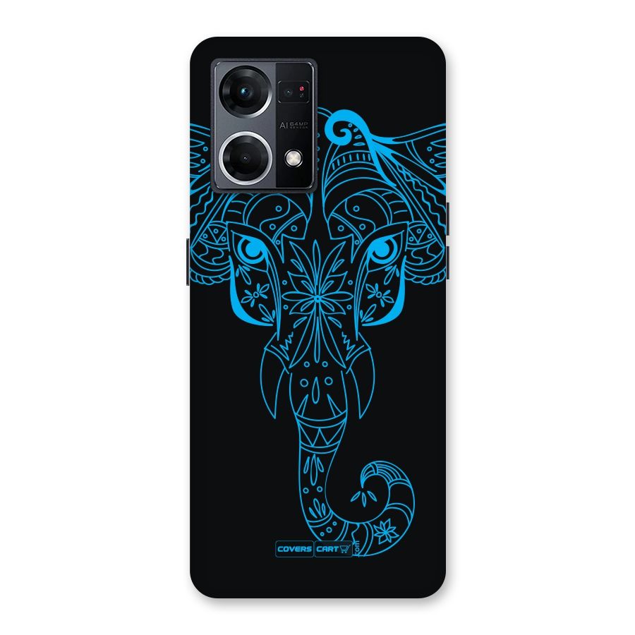 Blue Elephant Ethnic Glass Back Case for Oppo F21 Pro 5G