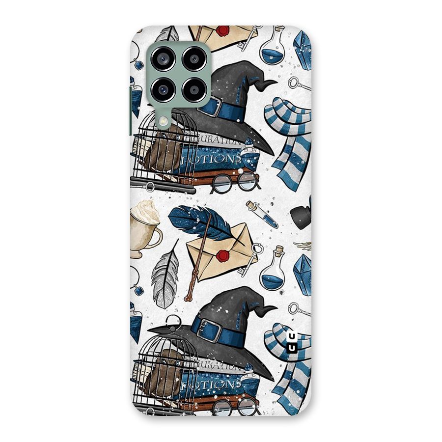 Blue Feather Hat Design Back Case for Galaxy M33