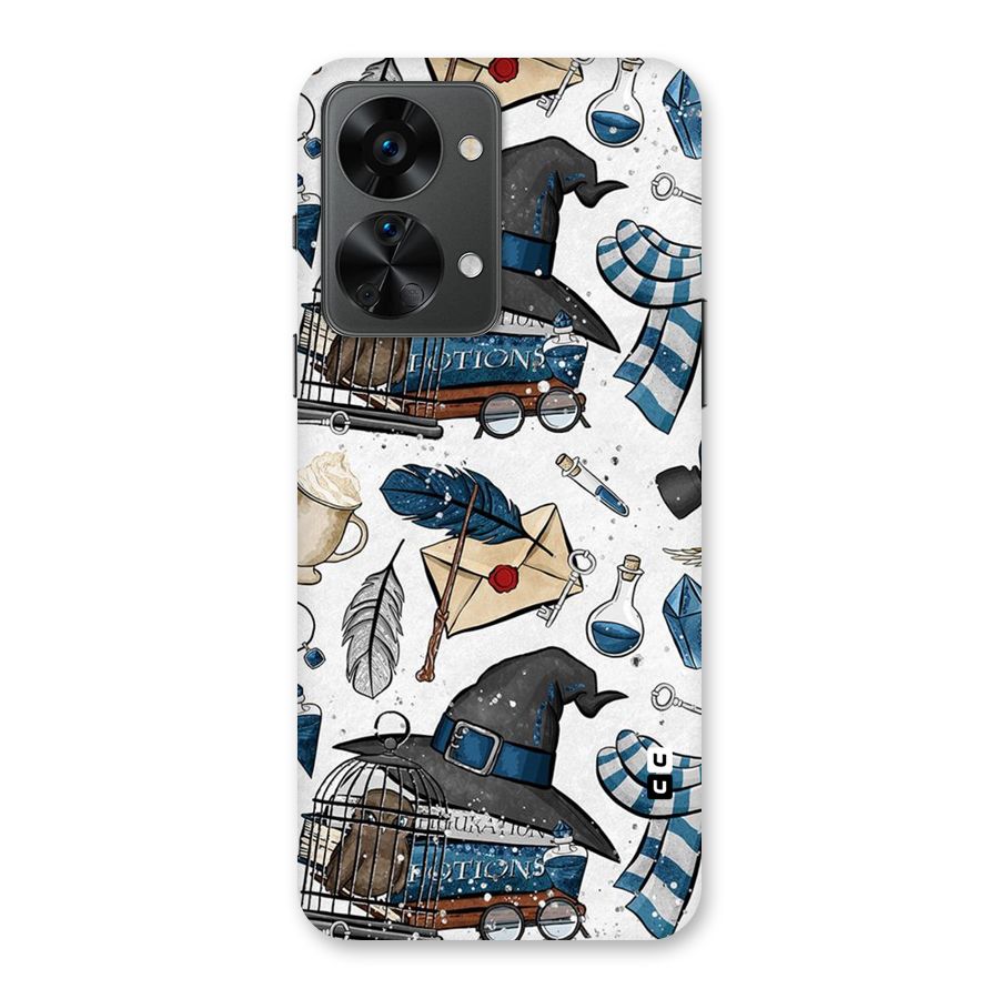 Blue Feather Hat Design Back Case for OnePlus Nord 2T