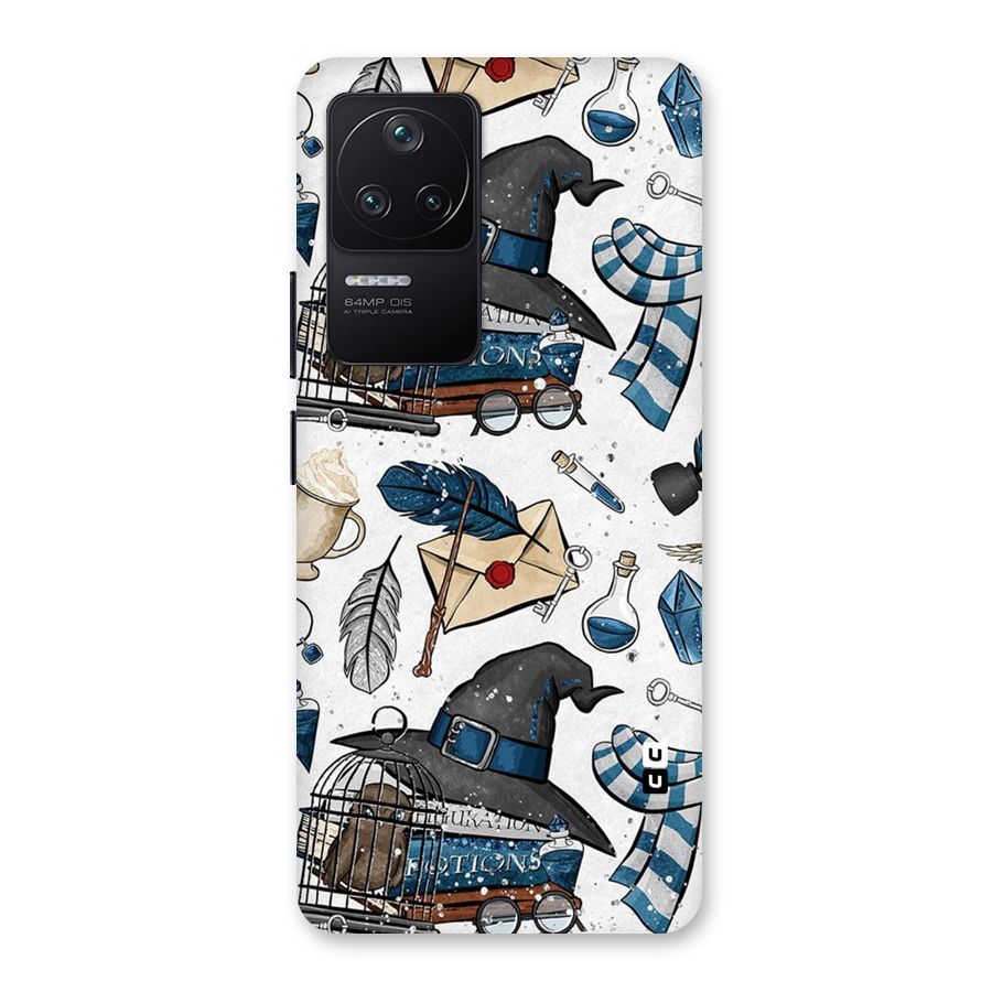 Blue Feather Hat Design Back Case for Poco F4 5G