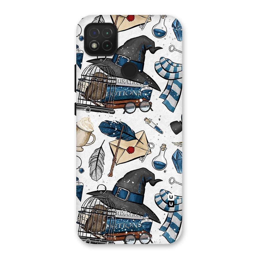 Blue Feather Hat Design Back Case for Redmi 9 Activ