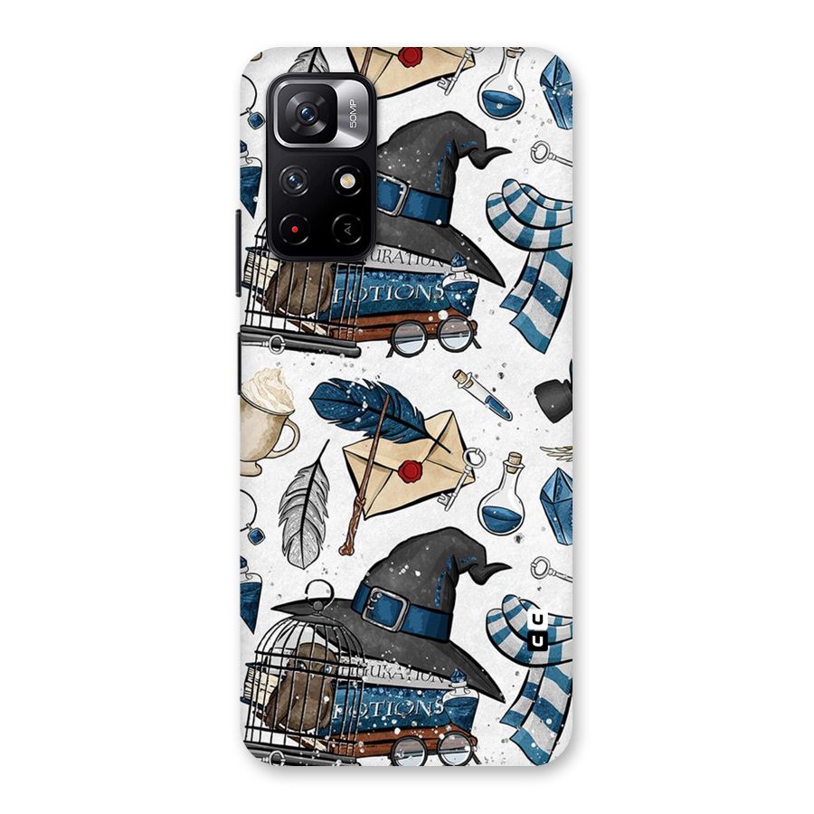 Blue Feather Hat Design Back Case for Redmi Note 11T 5G