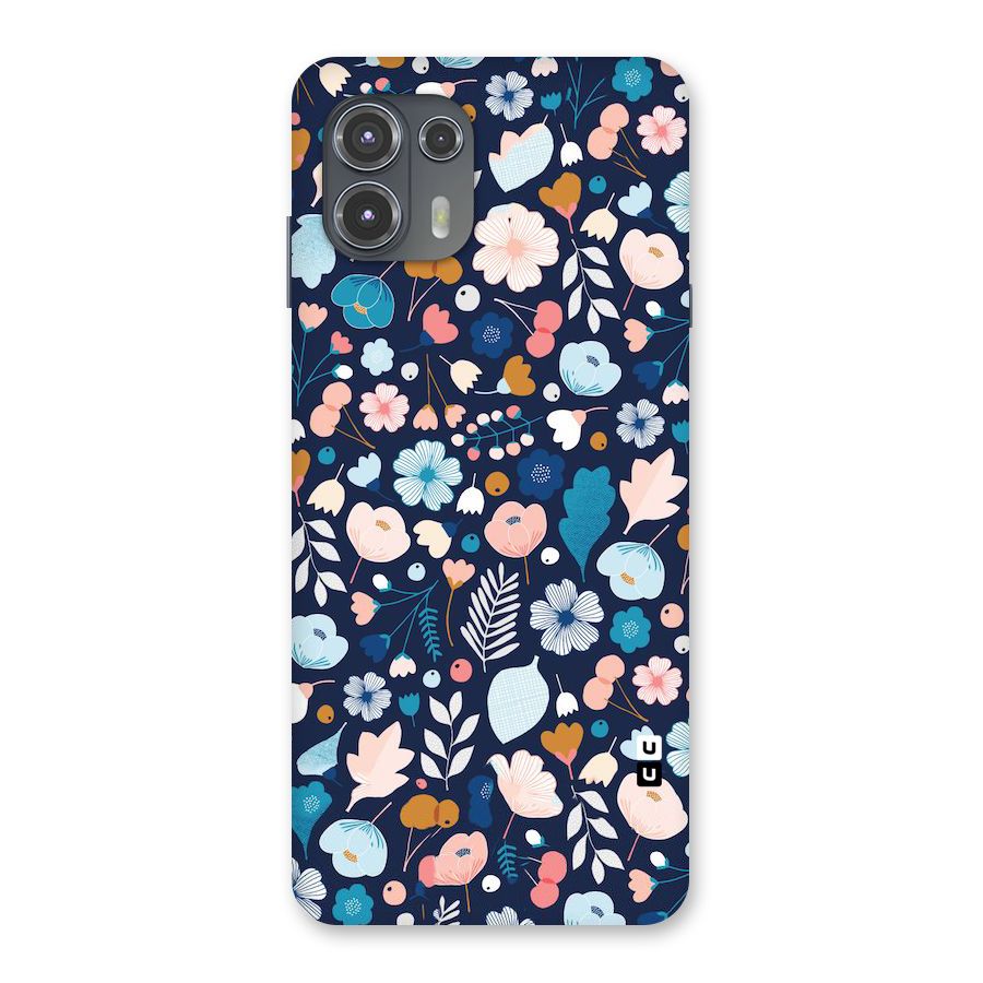 Blue Floral Back Case for Motorola Edge 20 Fusion