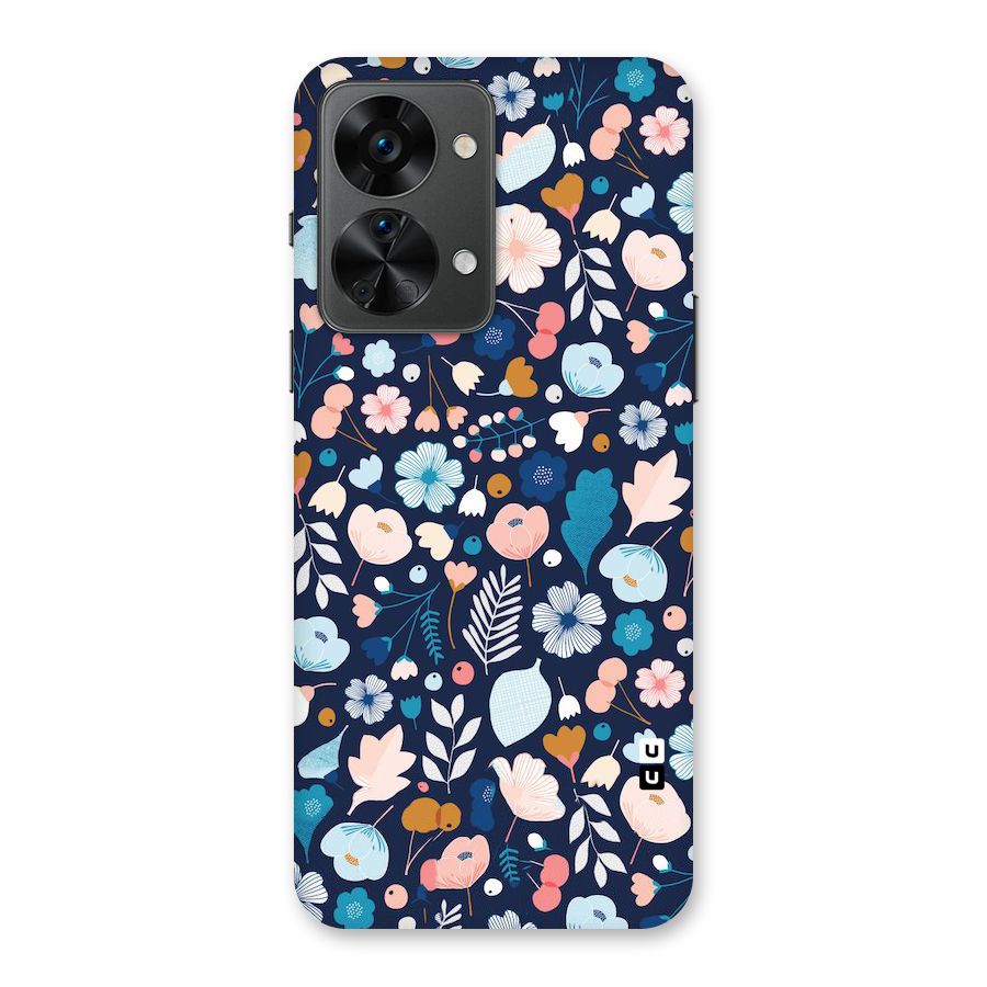 Blue Floral Back Case for OnePlus Nord 2T