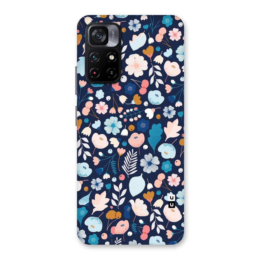 Blue Floral Back Case for Poco M4 Pro 5G