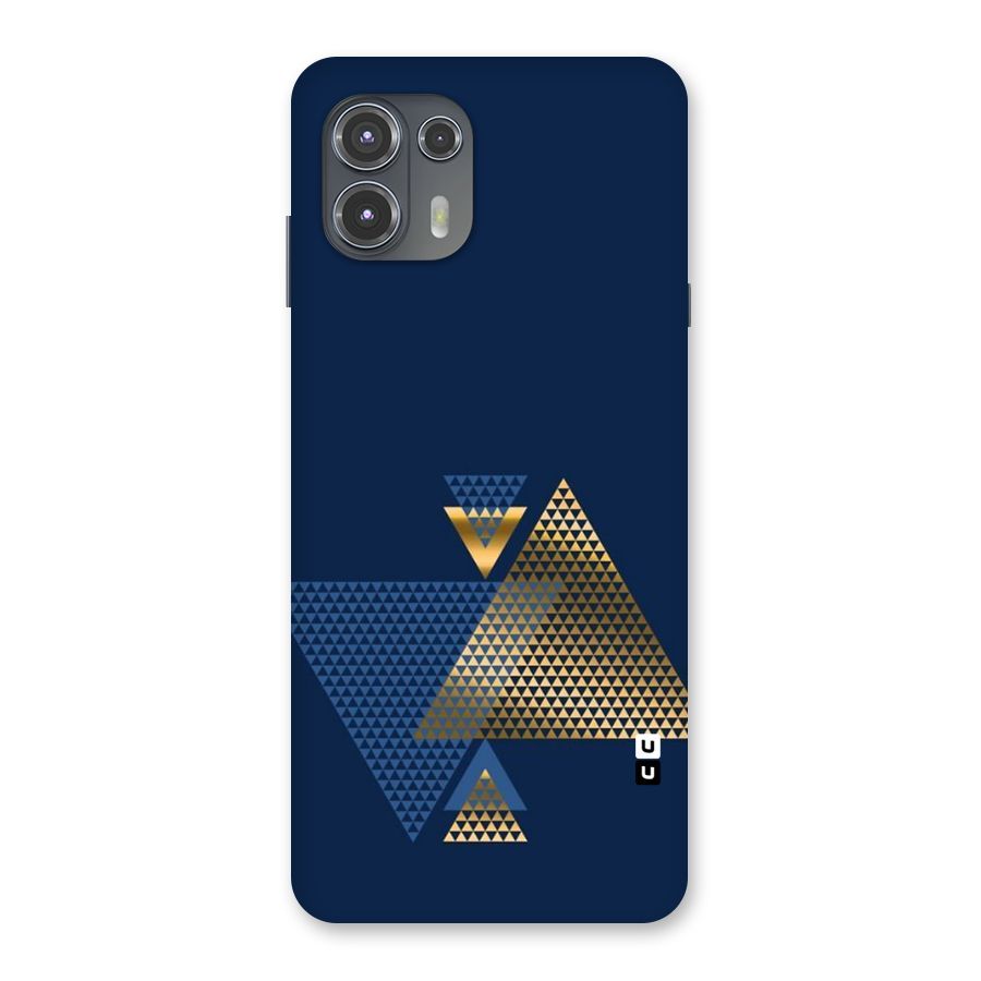 Blue Gold Triangles Back Case for Motorola Edge 20 Fusion