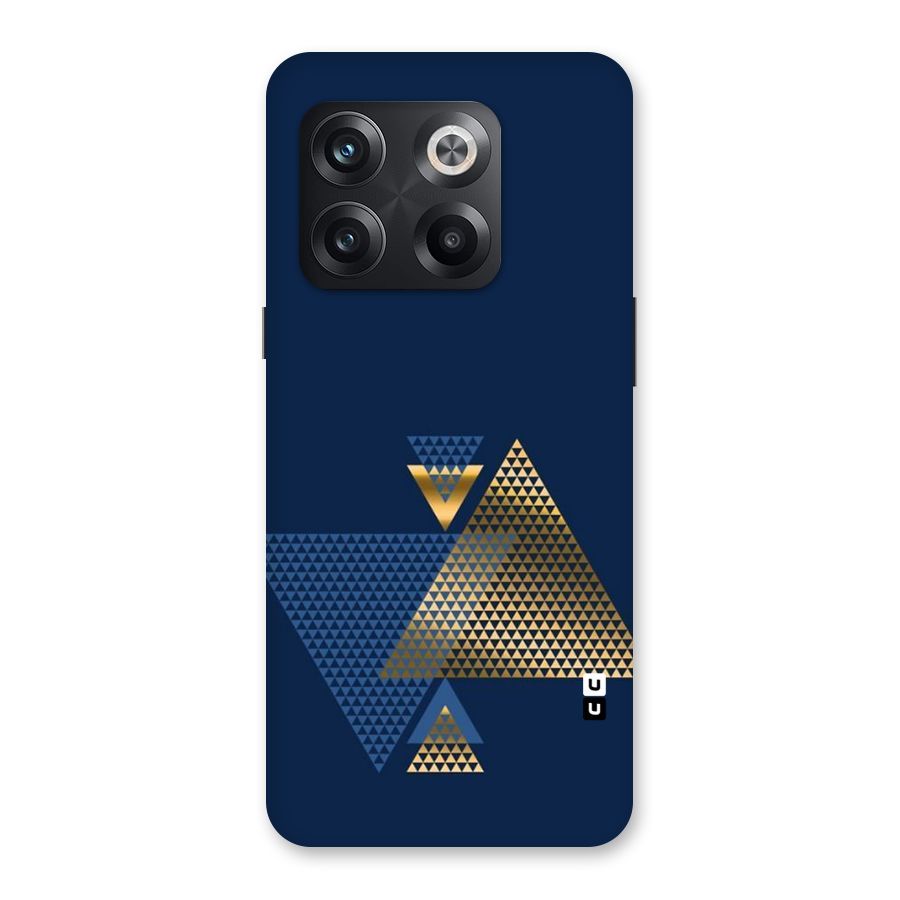 Blue Gold Triangles Back Case for OnePlus 10T