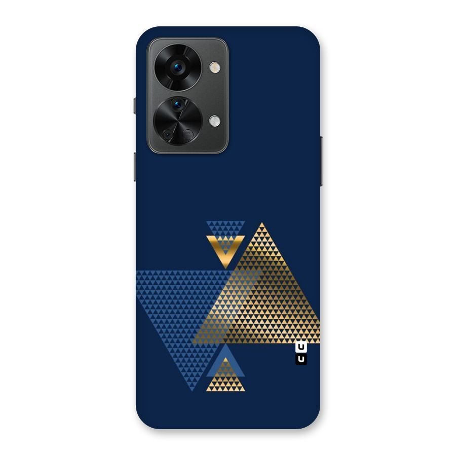 Blue Gold Triangles Back Case for OnePlus Nord 2T